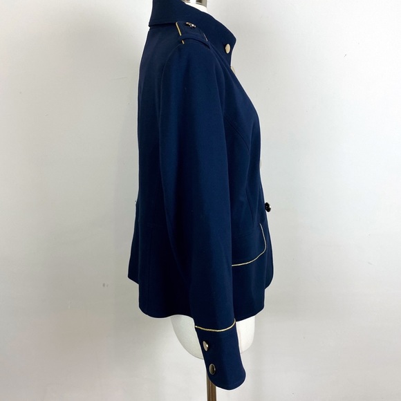 Chico's Navy Blue Military Jacket Gold Button |h20 - Picture 6 of 13